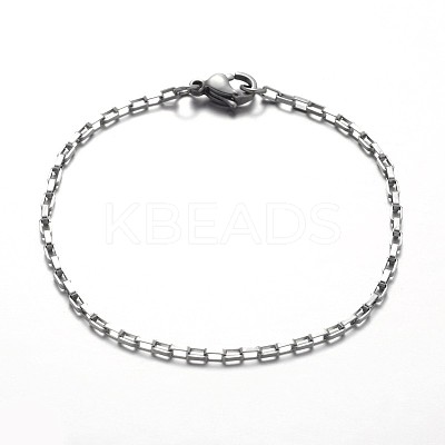 Tarnish Resistant 316 Surgical Stainless Steel Box Chain Bracelets X-BJEW-JB01865-1