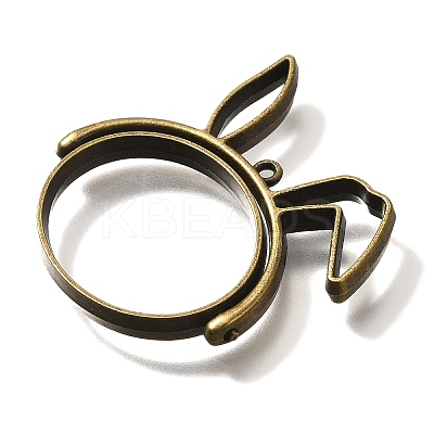 Rabbit Rotatable Alloy Swivel Open Back Bezel Pendants PALLOY-I223-19AB-1