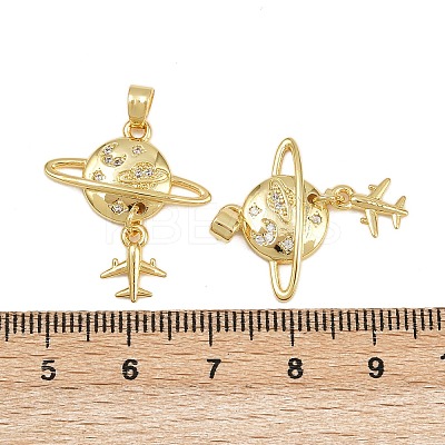 Brass Micro Pave Cubic Zirconia Pendants KK-C132-35G-1