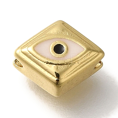 Rack Plating Brass Enamel Beads KK-U019-03G-1