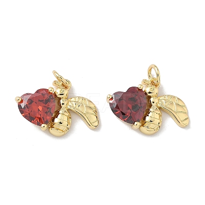 Brass Pave Cubic Zirconia Pendants KK-P325-39G-1