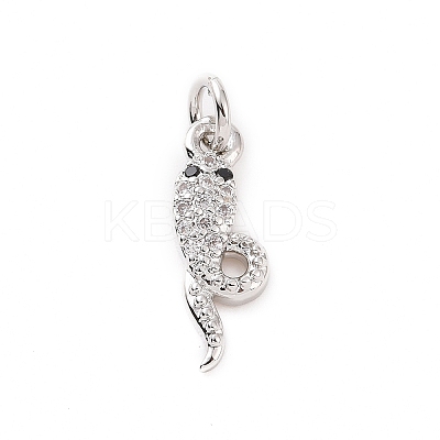 Brass Micro Pave Cubic Zirconia Pendants KK-C012-45P-1