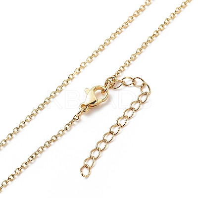 Rainbow Color Japanese Seed Braided Hexagon Pendant Necklace with 304 Stainless Steel Chains for Women NJEW-MZ00006-1