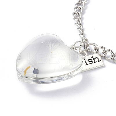 Dandelion Seed Wish Necklace for Teen Girl Women Gift NJEW-Z014-02P-1