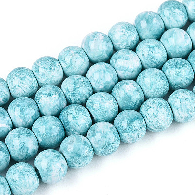Baking Paint Glass Beads Strands DGLA-N016-6mm-08-1
