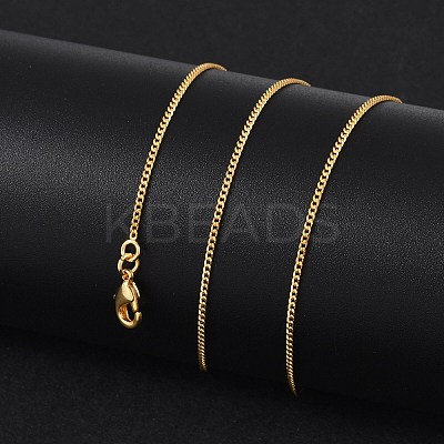 Long-Lasting Plated Brass Curb Chain Necklaces X-NJEW-K112-07G-NF-1