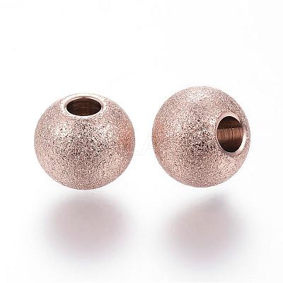 Ion Plating(IP) 201 Stainless Steel Textured Beads STAS-P108-05RG-1