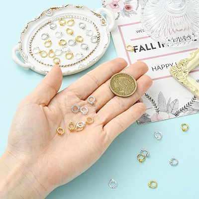 10Pcs Brass Ring Charm Connectors KK-YW0004-18G-1