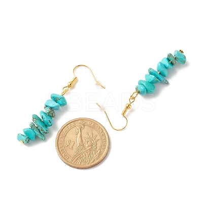 Synthetic Turquoise Chip Beaded Dangle Earrings EJEW-JE04788-07-1
