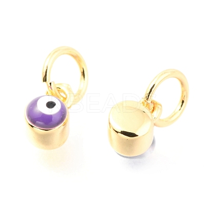 Brass Enamel Pendants KK-Y001-02C-G-1