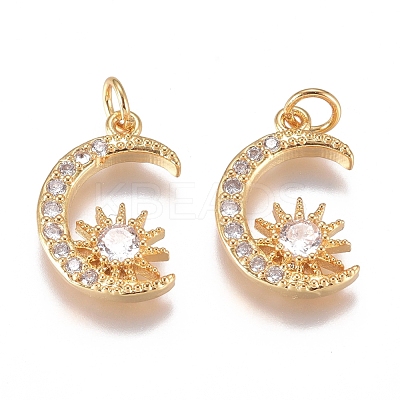 Brass Micro Pave Cubic Zirconia Pendants ZIRC-G168-45G-1