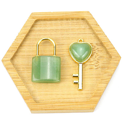 Natural Green Aventurine Couple Pendants PW-WG10434-02-1