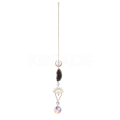 Brass & Crystal Suncatchers HJEW-G018-04A-G-1
