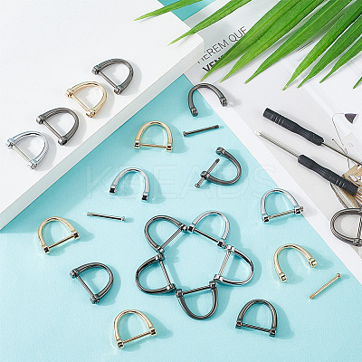 20Pcs 4 Colors Zinc Alloy Adjustable Alloy D Ring Clip Buckles for Bag Chain Strap with 2Pcs Iron Screwdriver FIND-GF0006-92-1