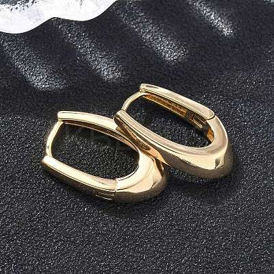 U-Shaped Brass Hoop Earrings EJEW-D320-14G-1