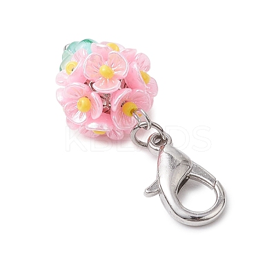 Resin & Glass Beaded Pendant Decorations HJEW-MZ00168-05-1