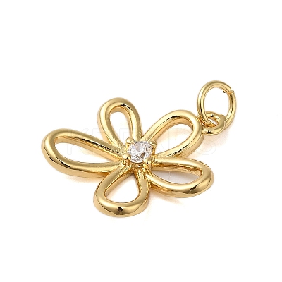 Rack Plating Brass & Clear Cubic Zirconia  Pendants X-KK-S372-18G-1