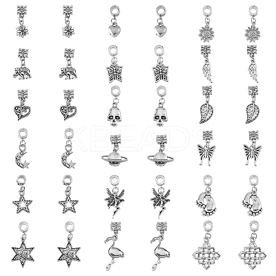 72pcs 18 styles Alloy European Dangle Charms FIND-FH0008-45-1