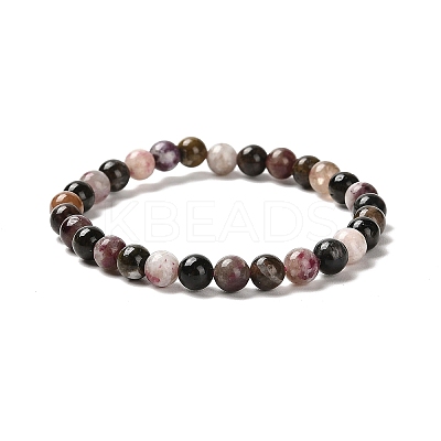 Natural Tourmaline Beaded Stretch Bracelets LS-BJEW-K233-02A-03-1