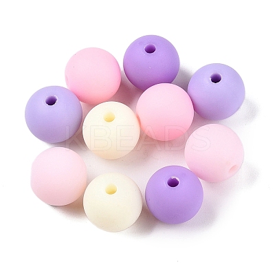 Rubberized Style Imitated Silicone Acrylic Beads MACR-T048-01C-14-1