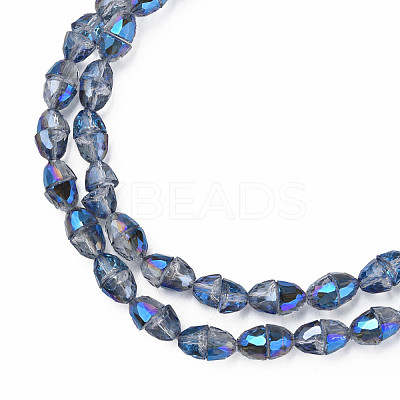 Electroplate Transparent Glass Beads Strands EGLA-N002-35-C06-1