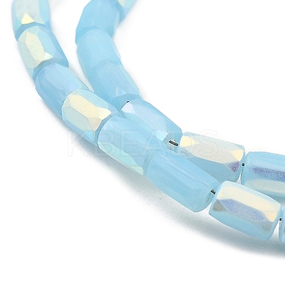 Frosted Imitation Jade Glass Beads Strands GLAA-P058-07A-06-1