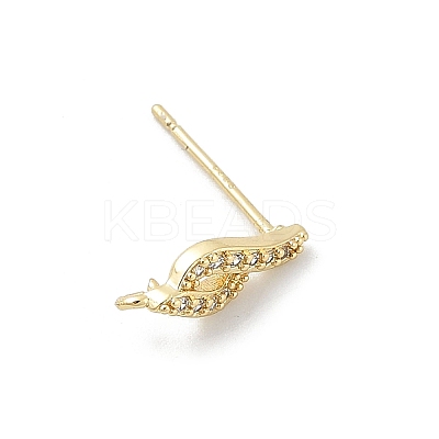 DIY Brass Micro Pave Cubic Zirconia Earring Findings LS-KK-E791-16G-1