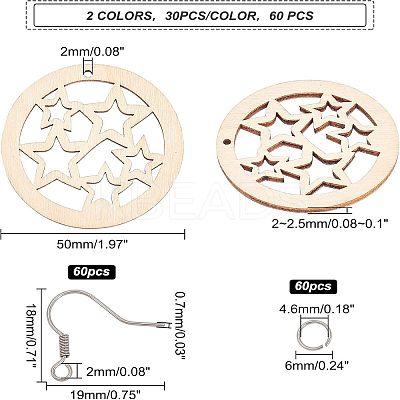 DIY Wooden Dangle Earring Making Kits DIY-FH0002-82-1