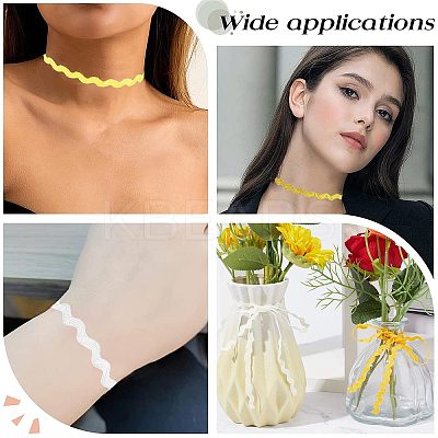 4 Strands 4 Colors Polyester Wave Bending Fringe Trim OCOR-GF0002-43A-1