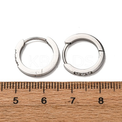 304 Stainless Steel Clear Cubic Zirconia Hoop Earrings EJEW-D331-18C-P-1