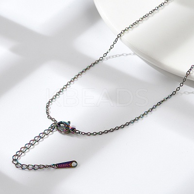 Ion Plating(IP) 304 Stainless Steel Cable Chain Necklace for Men Women STAS-G299-04M-1