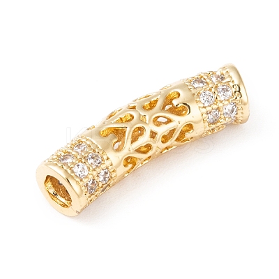 Brass Micro Pave Cubic Zirconia Beads ZIRC-F001-66G-1