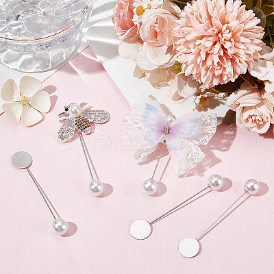 60 Sets 2 Styles Round Tray Brass Stick Lapel Pins KK-SC0004-97-1