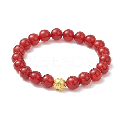 Natural Carnelian Stretch Bracelets for Couple BJEW-JB12177-1