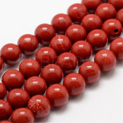 Natural Red Jasper Beads Strands G-E375-4mm-02-1