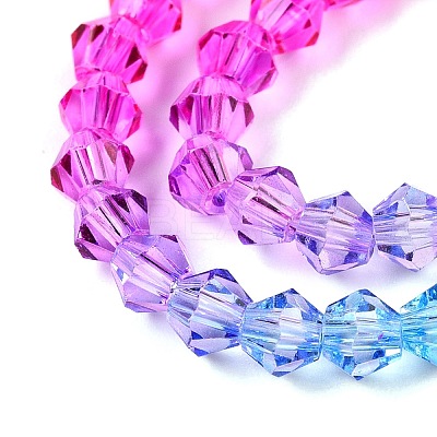 Gradient Color Baking Paint Glass Bead Strands X1-DGLA-A039-T4mm-A08-1