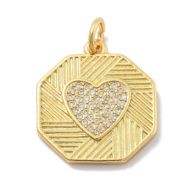 Brass Micro Pave Cubic Zirconia Pendants KK-M305-10G-1