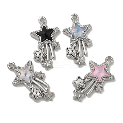 Rack Plating Alloy Rhinestone Pendants PALLOY-F312-17P-1