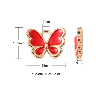20Pcs 5 Colors Alloy Enamel Charms ENAM-YW0002-04-1