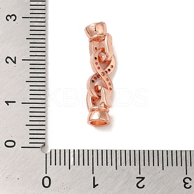 Rack Plating Brass Pave Clear Cubic Zirconia Fold Over Clasps KK-M285-31A-01RG-1