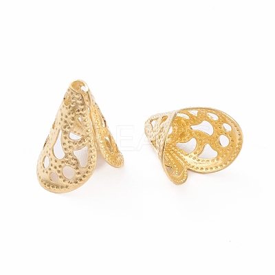 Brass Filigree Bead Cones KK-K241-23G-1