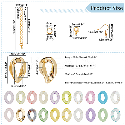DIY Curb Chains Earrings Bracelets Necklaces Making Kits DIY-PH0009-28-1