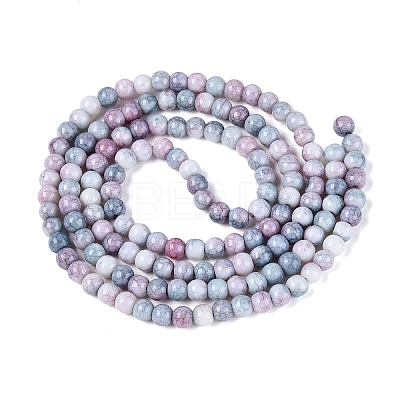 Ombre Effect Opaque Crackle Glass Beads Strands GLAA-Q106-01A-A02-1