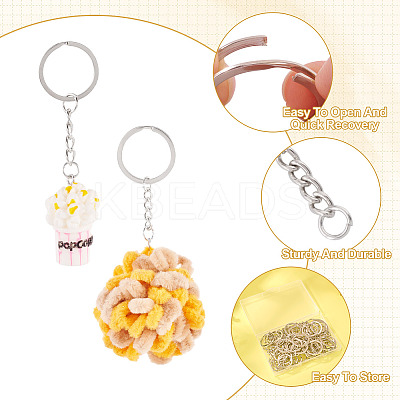 60Pcs 6 Styles Iron Split Key Rings FIND-TA0008-13-1