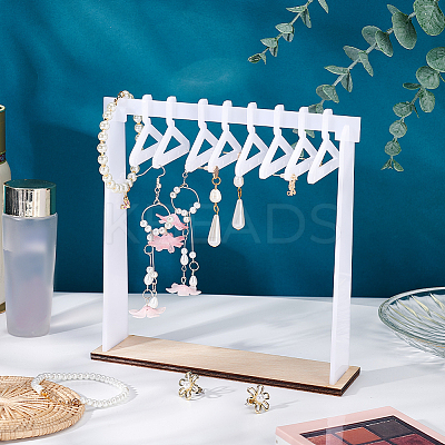 1 Set Opaque Acrylic with Wood Earring Display Stands EDIS-PH0001-52-1