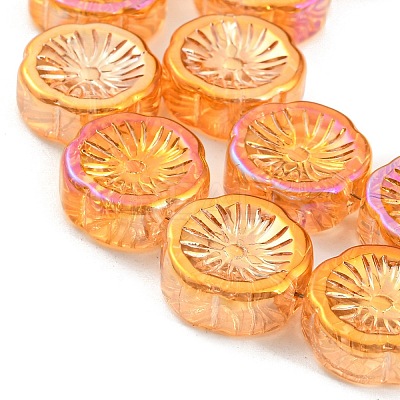 Full Rainbow Plated Electroplate Glass Transparent Beads Strands X-EGLA-G037-10A-FR02-1