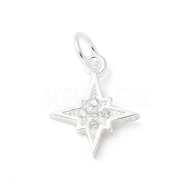 S925 Sterling Silver Micro Pave Cubic Zirconia Pendant STER-H115-02B-S-1