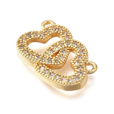 Brass Micro Pave Clear Cubic Zirconia Pendants KK-U065-14G-1