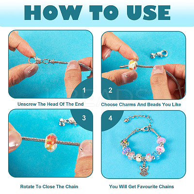 DIY European Bracelete Making Kits DIY-TA0012-17P-1