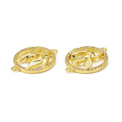 Brass Micro Pave Clear Cubic Zirconia Connector Charms KK-E068-VB294-1